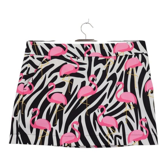 Loudmouth Golf Womens Skort Skirt Size 10 Flamingo Zebra Tropical Pickleball - Picture 1 of 10